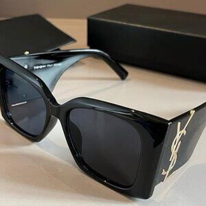 Yves Saint Laurent Unisex Lettering Large Wide-Frame Glasses